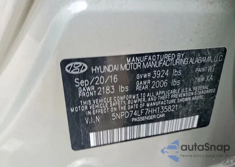 2017 Hyundai Elantra Se из США, поврежденный, VIN 5NPD74LF7HH135821